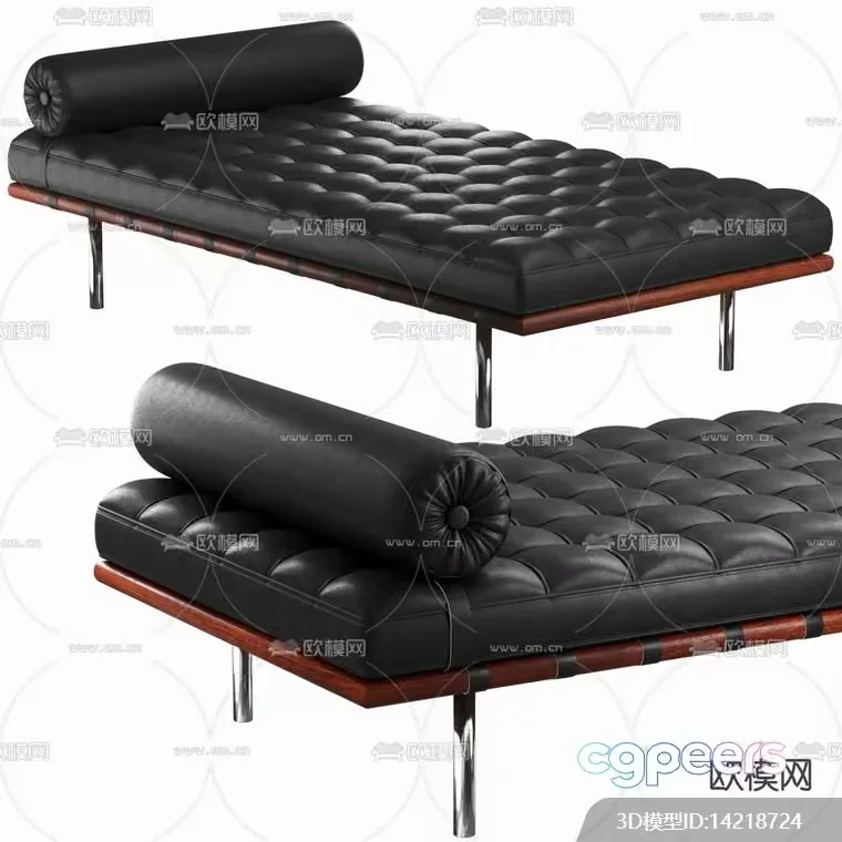 Modern Black Leather Sofa 3D Model – 9799 – VRAY Render