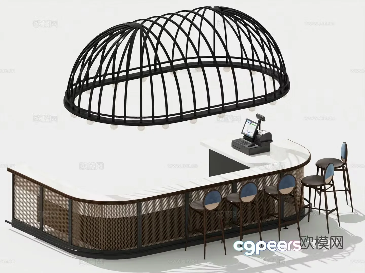 Nordic bar marble bar 3d model