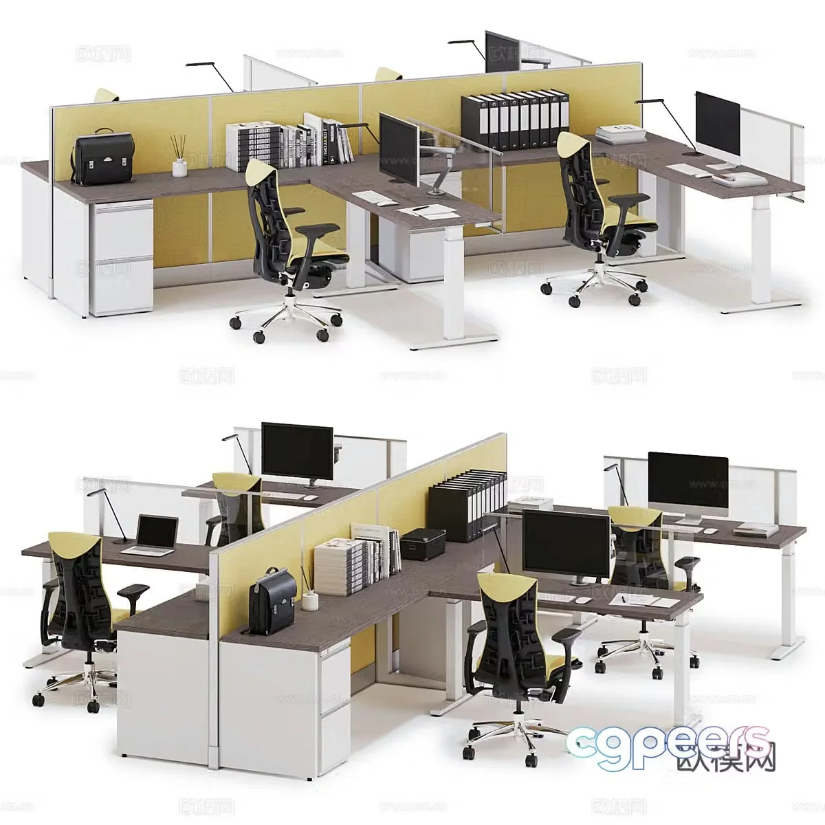 Multiple desk 3d model