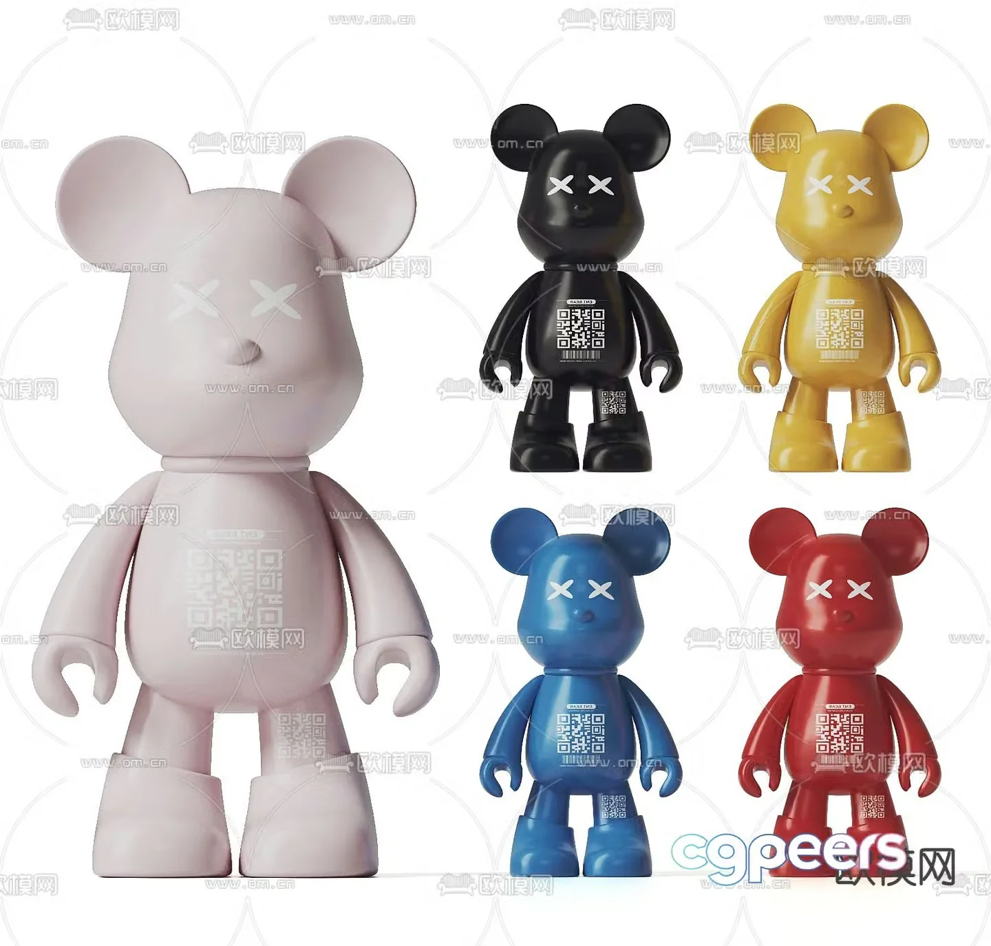 Violent Bear Ornament Doll Ornament 3d Model