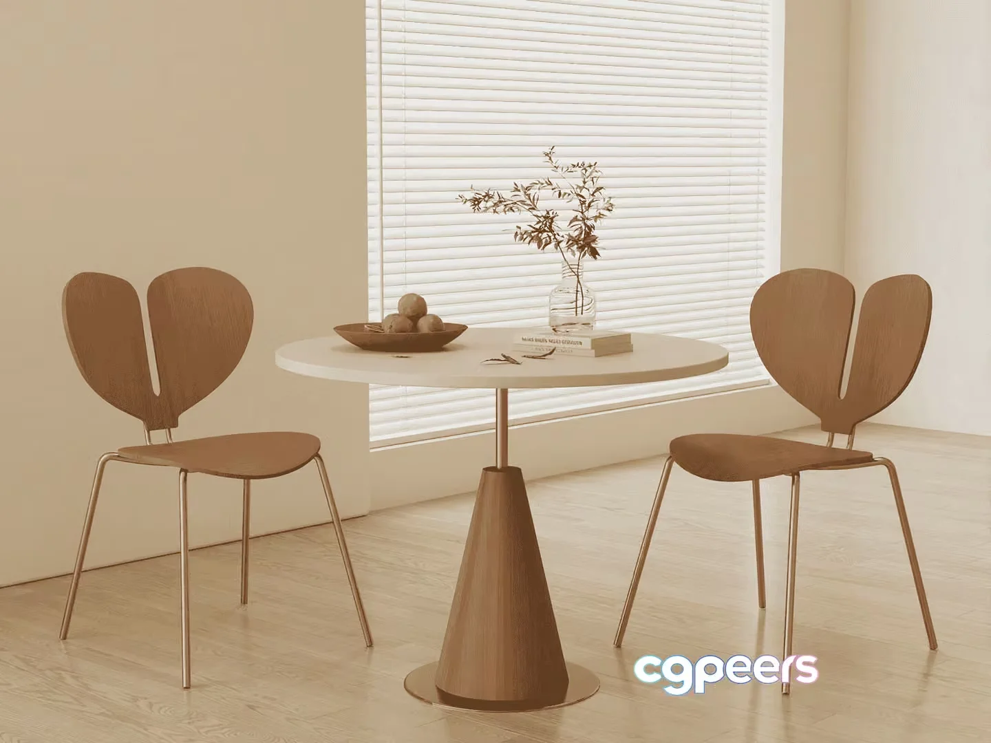 Modern Minimalist Dining Room 3D Model – 14639 – VRAY Render