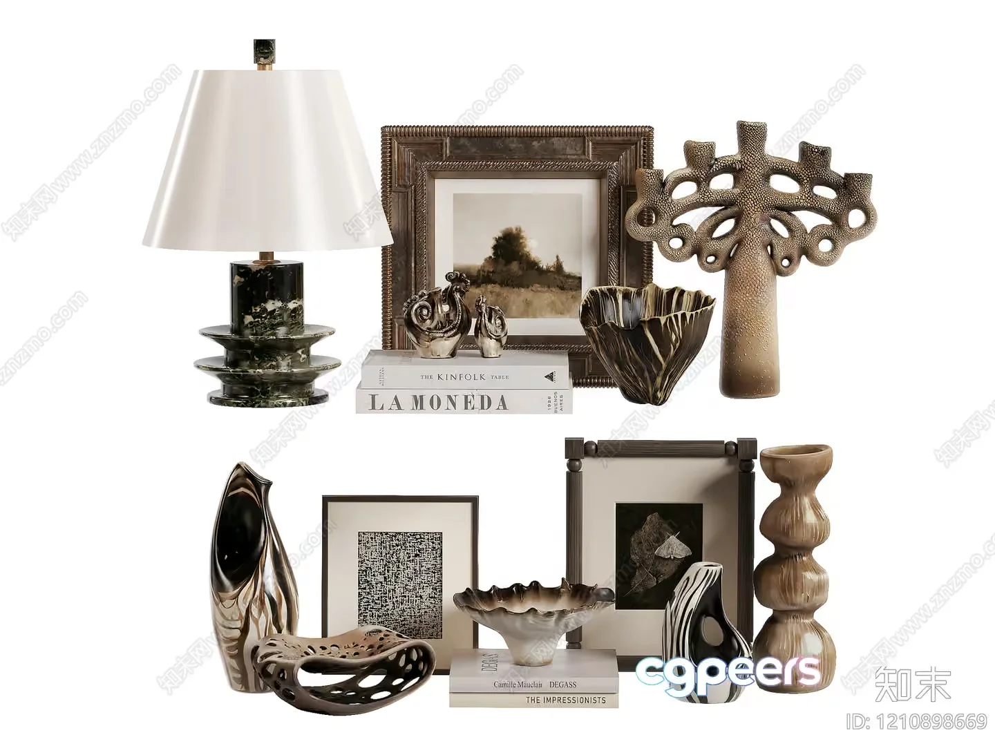 A Collection Of Decorative Items 3D Model – 18523 – VRAY Render