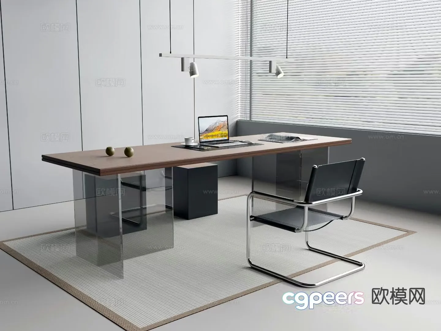Modern executive desk 3d model
