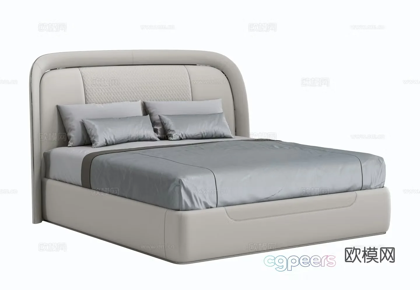 Modern simple double bed 3d model