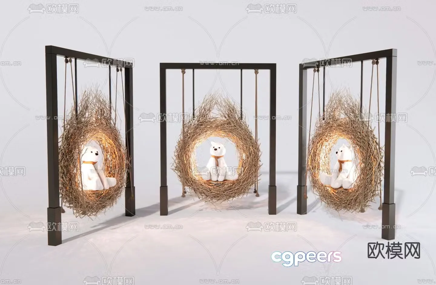 Wabi-sabi hanging chair bird’s nest swing internet celebrity swing courtyard swing 3D model