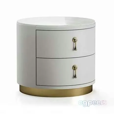 White And Gold Nightstand 3D Model – 2070 – CORONA Render