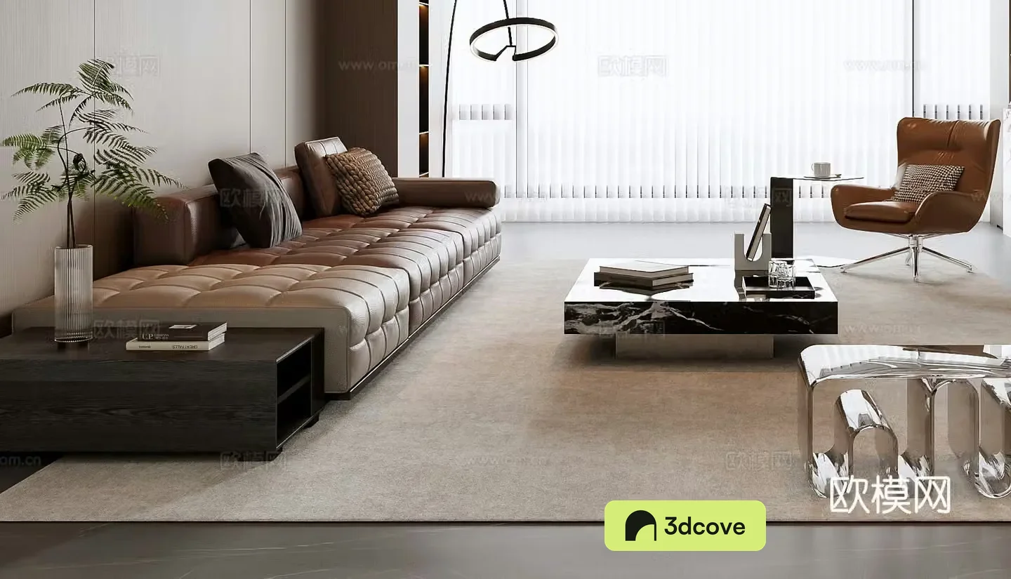 Italian sofa coffee table combination
