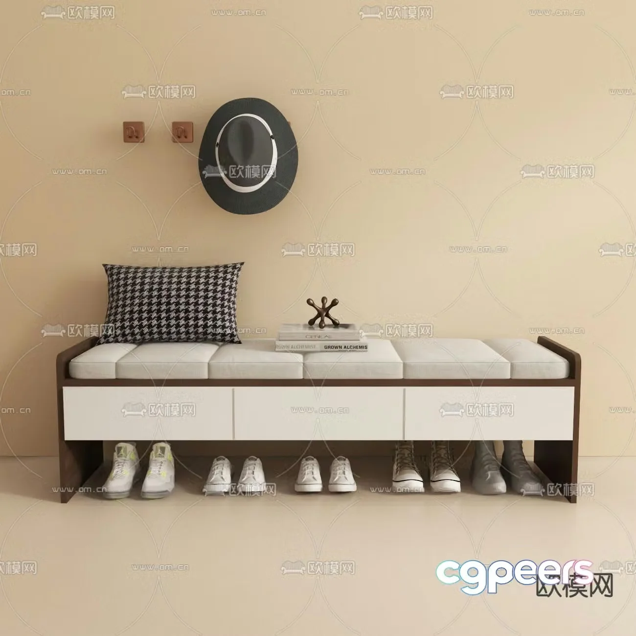 Modern shoe changing stool 3d model