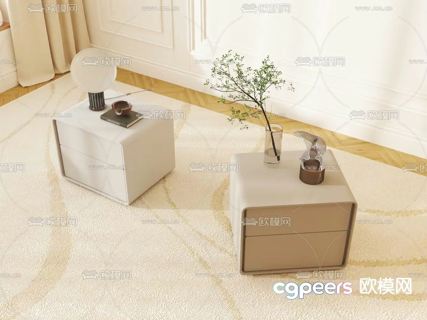 Modern bedside table 3d model