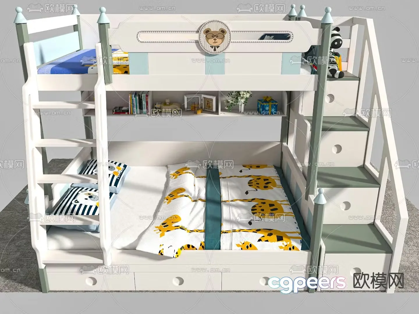 Children’s bed bunk bed bunk bed 3d model