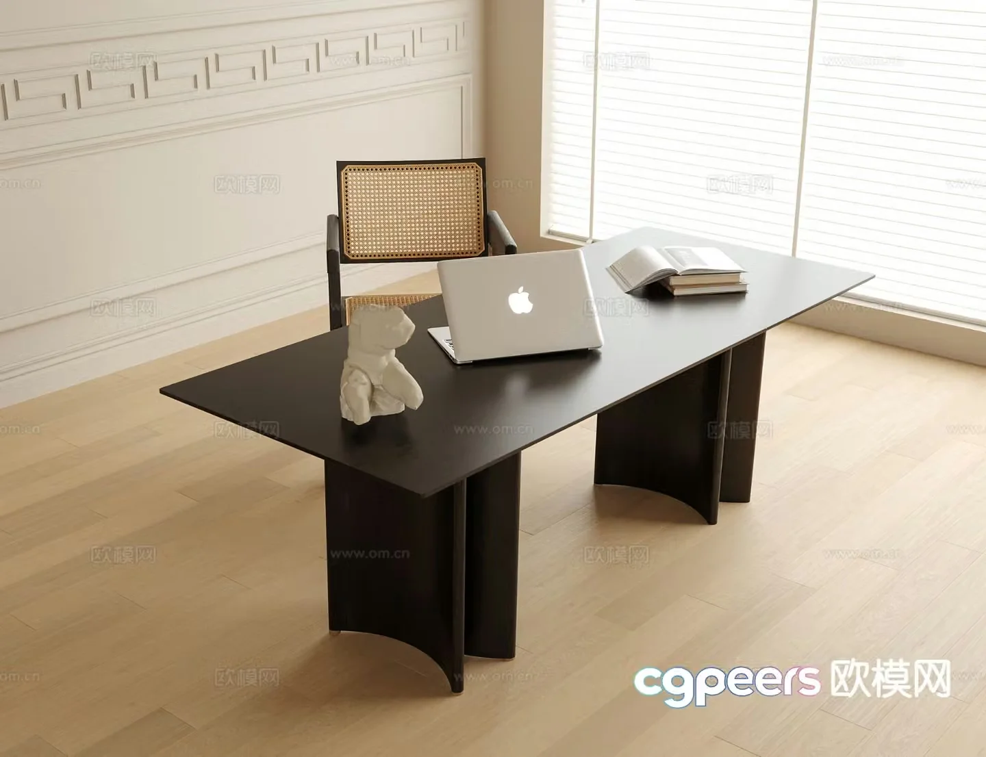 wabi-sabi desk writing desk computer desk 3d model