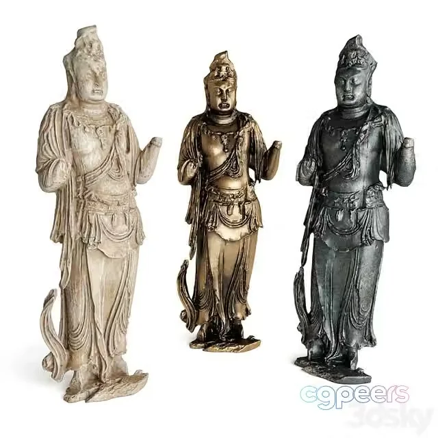 3ds Max Free – Standing Buddha bodhisattva sculpture
