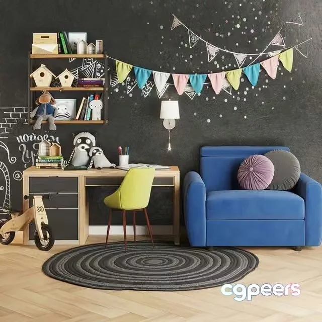 3ds Max Free – children room set 3
