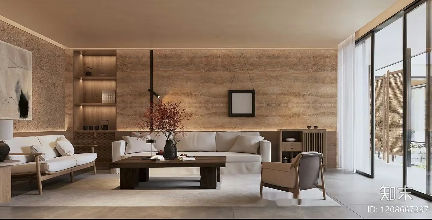 Modern Living Room 3D Model – 4705 – VRAY Render