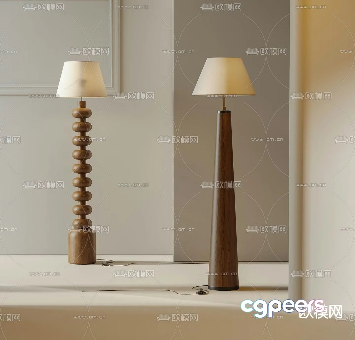 Medieval style floor lamp 3d model
