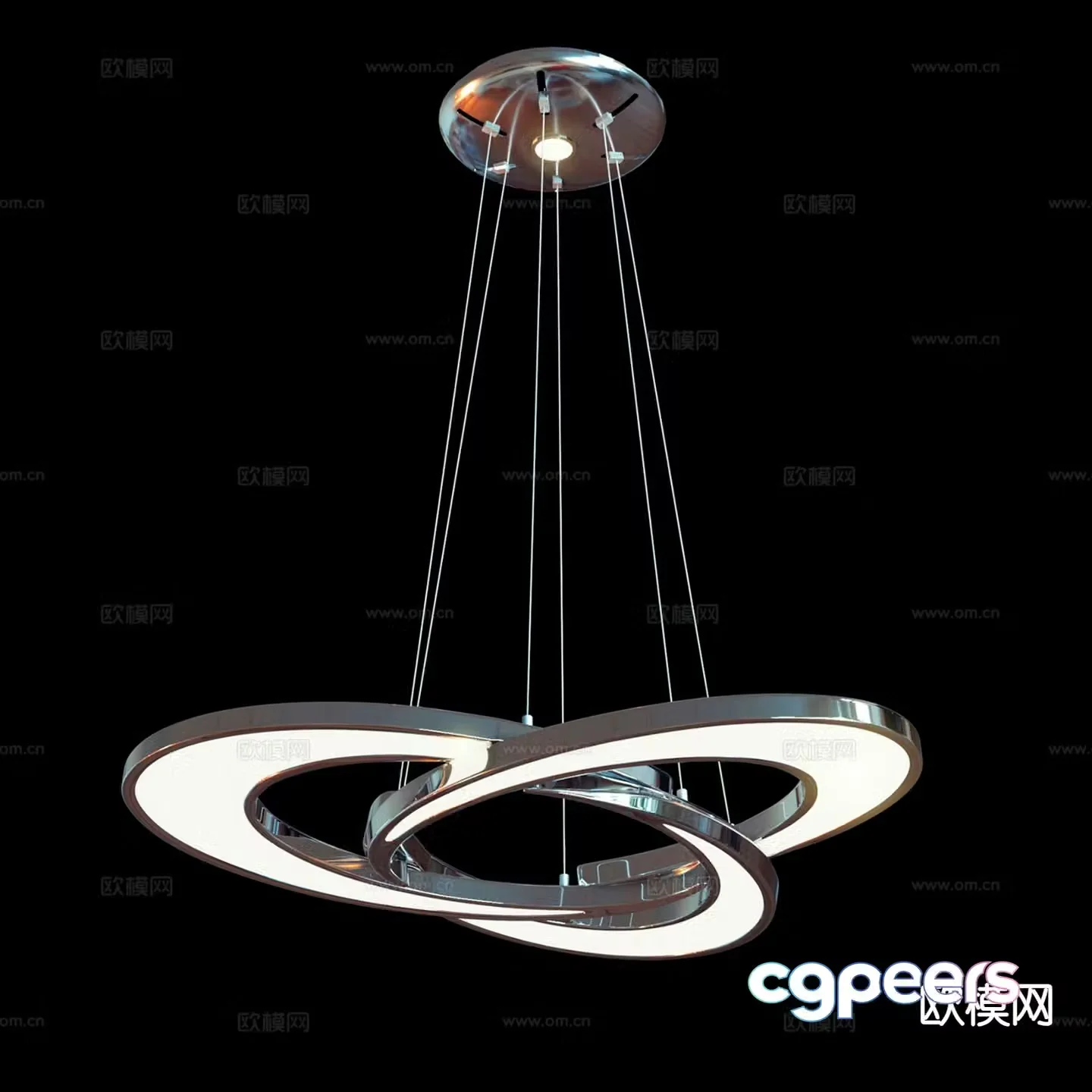 Modern art chandelier ring chandelier 3d model