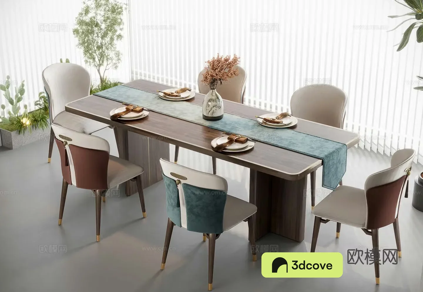 New Chinese style dining table and chairs Bar dining table