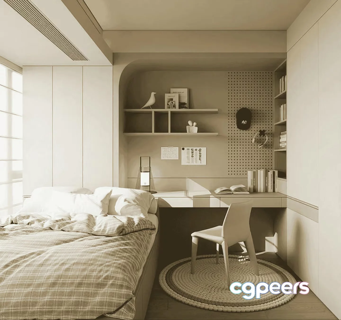 Modern Minimalist Bedroom 3D Model – 18118 – VRAY Render