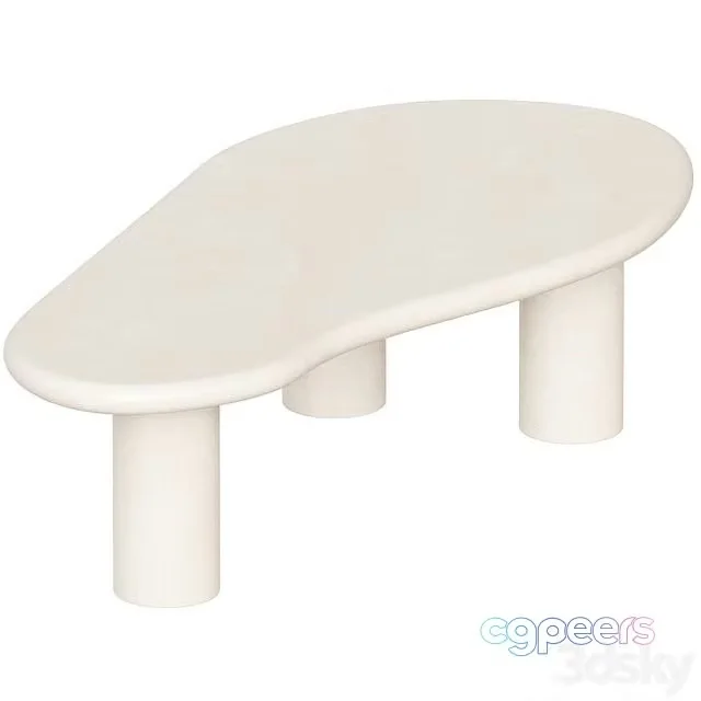 3ds Max Free – Beige Organic-Shaped Coffee Table
