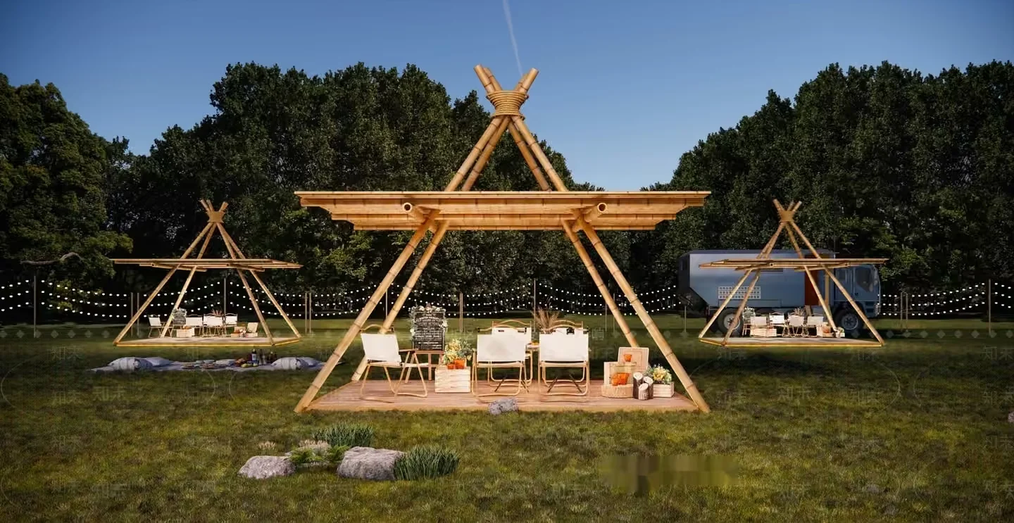 Wooden Outdoor Structure 3D Model – 7143 – VRAY Render