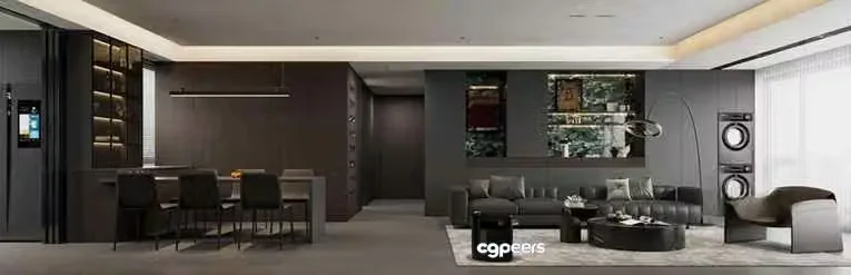 Modern Living Room 3D Model – 7051 – VRAY Render