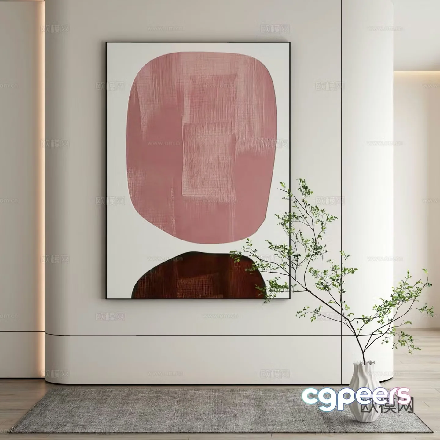 Modern decorative painting abstract painting 3d model