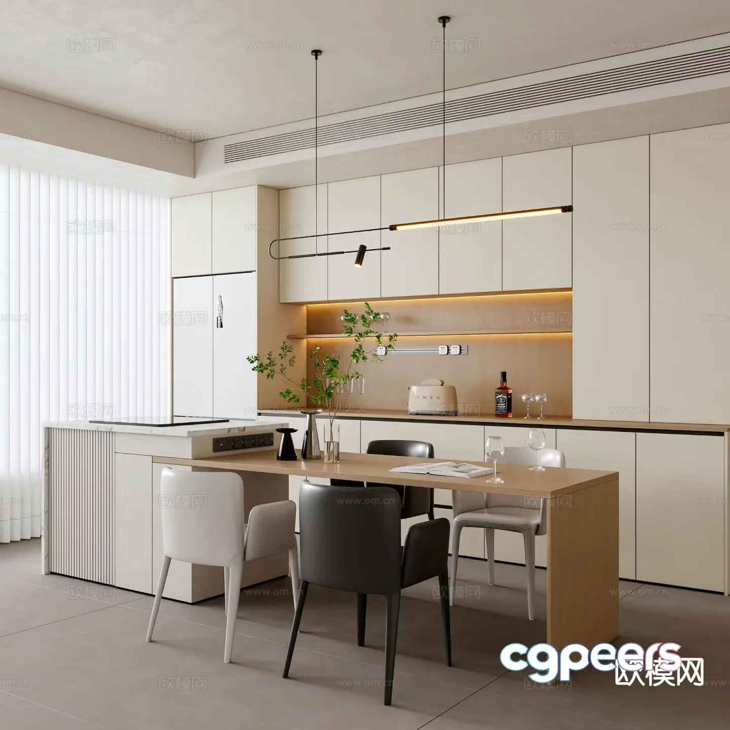 Cream style restaurant Nakashima restaurant 3d model