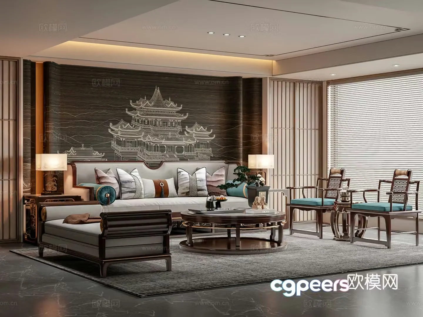 New Chinese living room 3D model