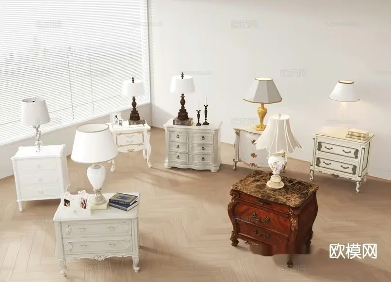 Cozy Bedroom With Nightstands And Lamps 3D Model – 17621 – VRAY Render