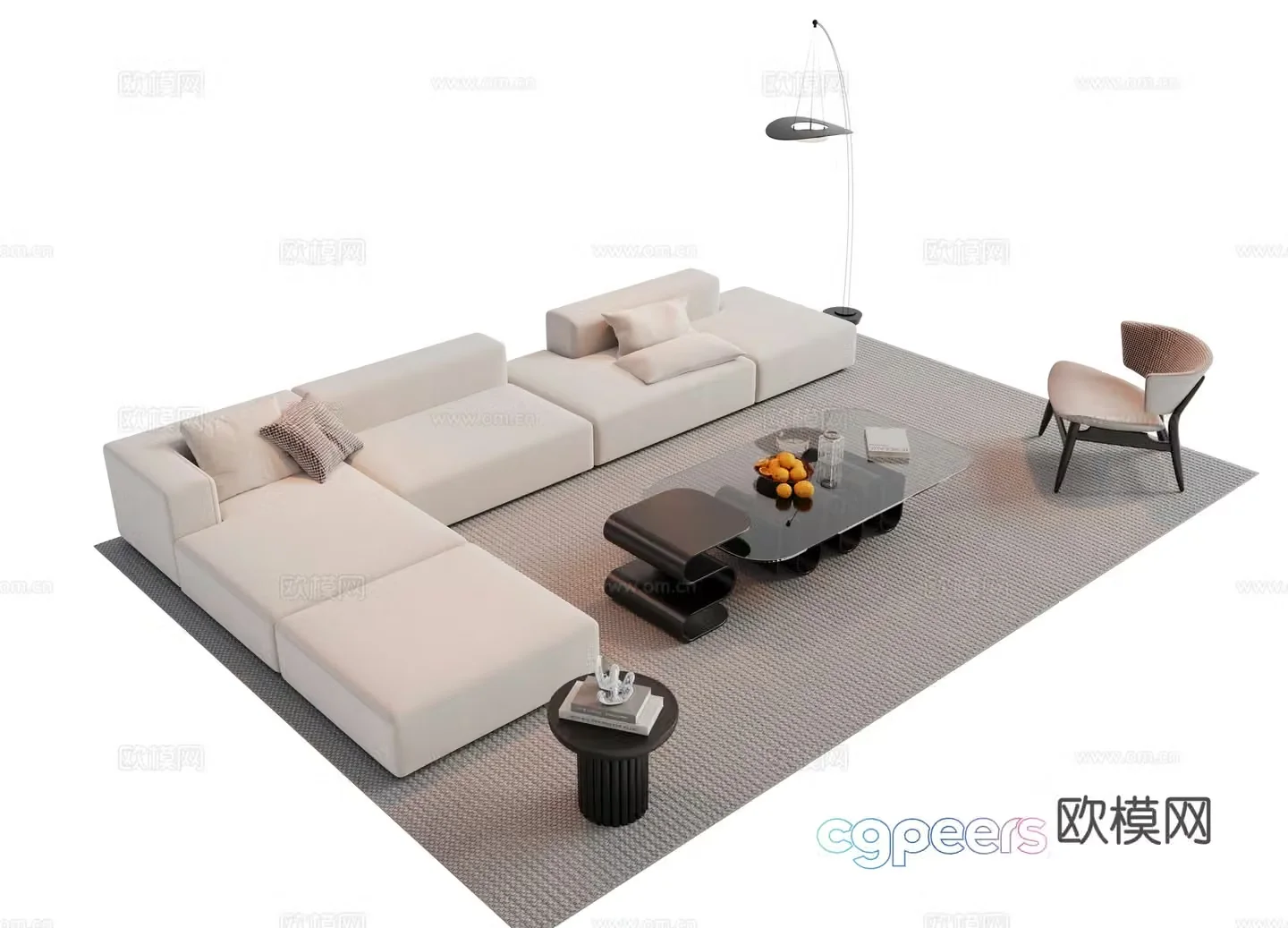 Modern combination sofa 3d model
