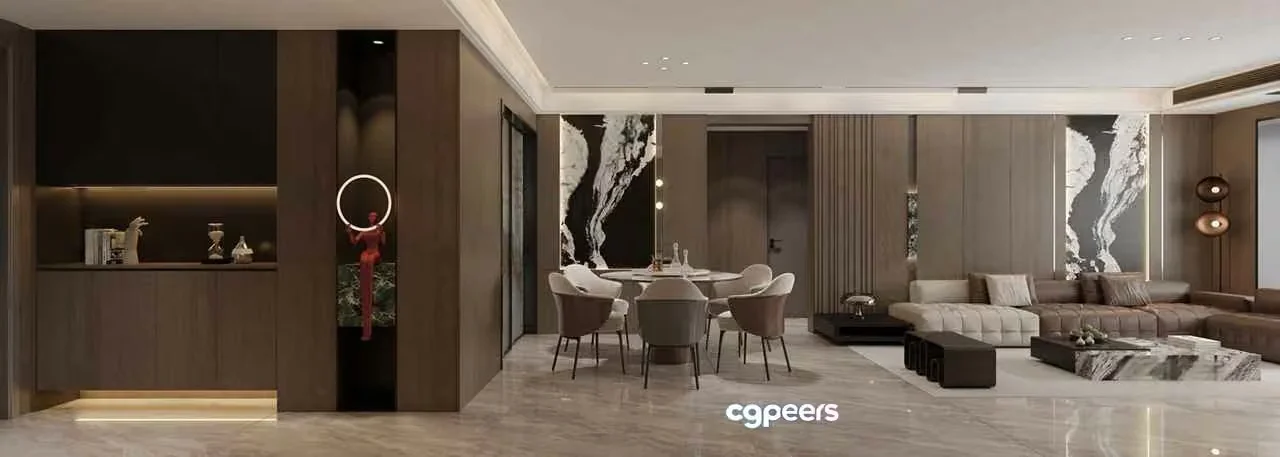 Modern Living Room 3D Model – 19733 – CORONA Render
