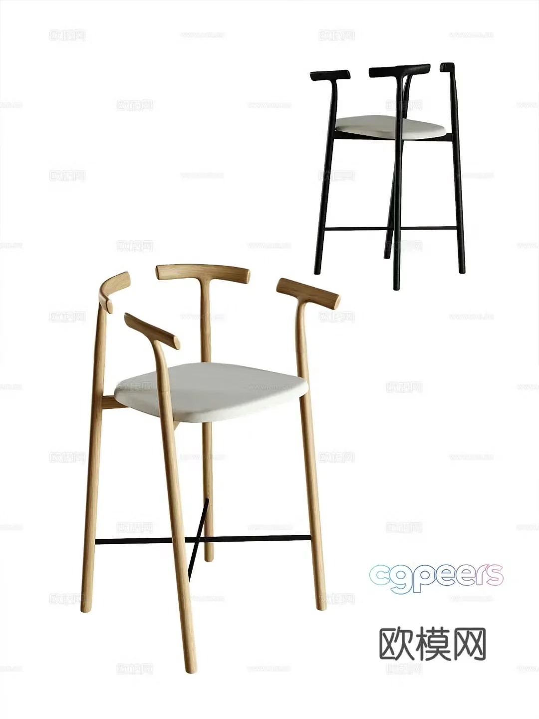 Modern bar chair 3d model