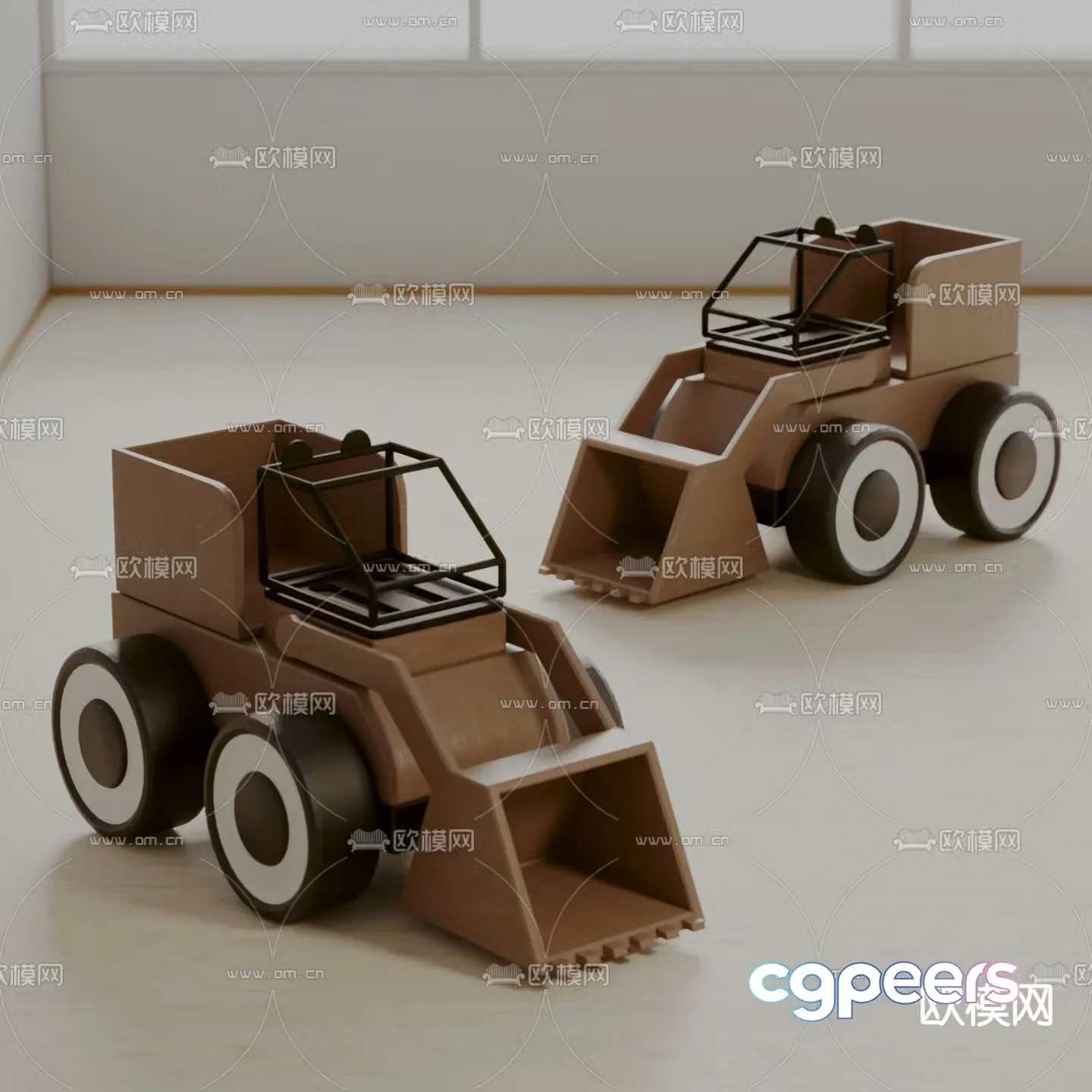 Children’s toy car bulldozer 3d model