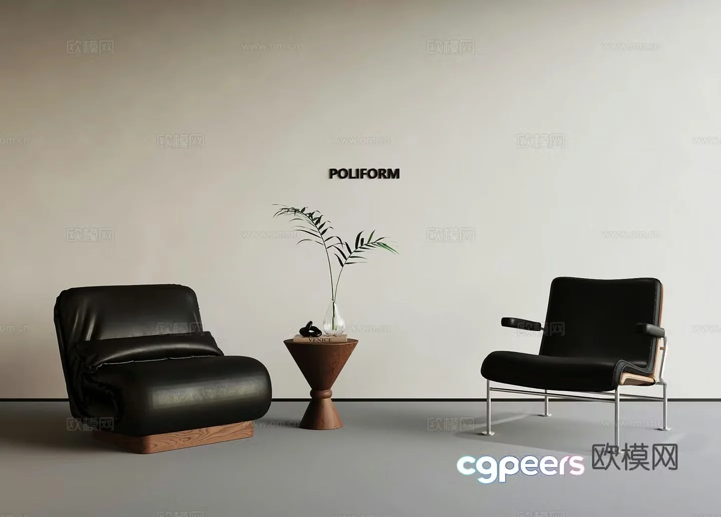 Middle-aged leisure chair 3D model