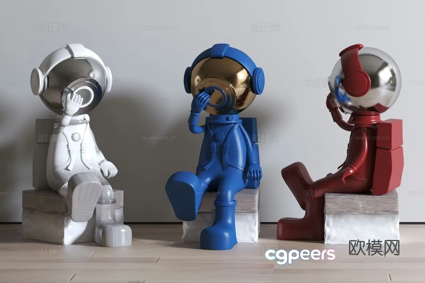 Modern sculpture ornaments Trendy toys Astronaut 3D model