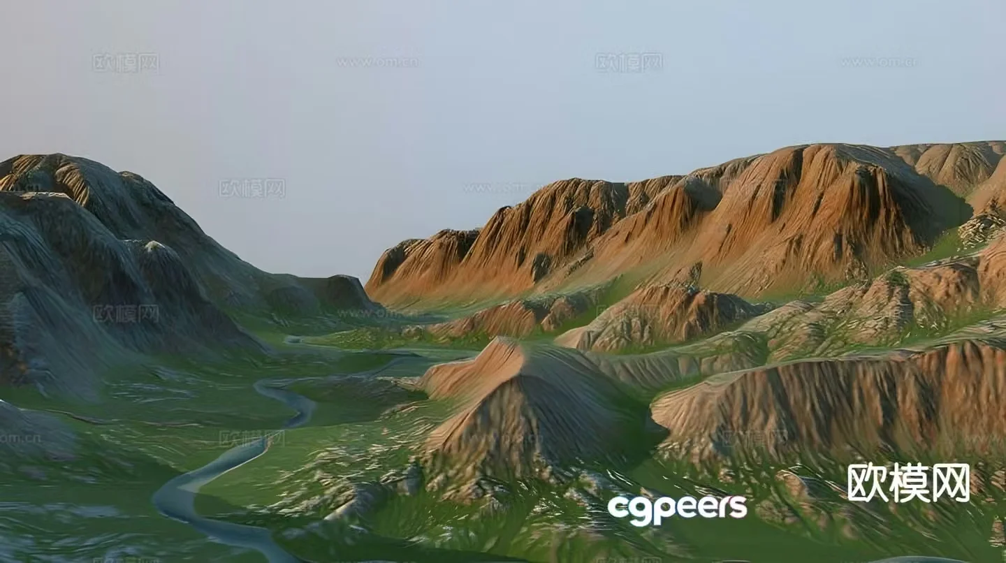 Terrain hills mountains 3d model