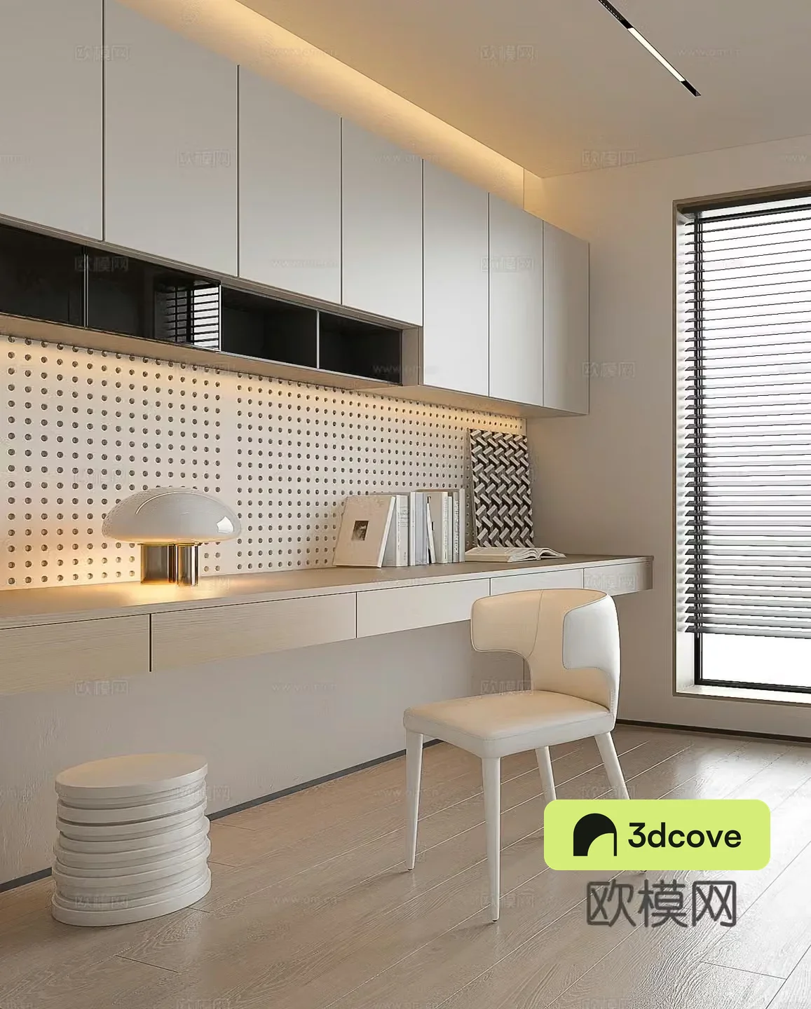 Modern study e-sports room creamy study minimalist study Italian study computer room book