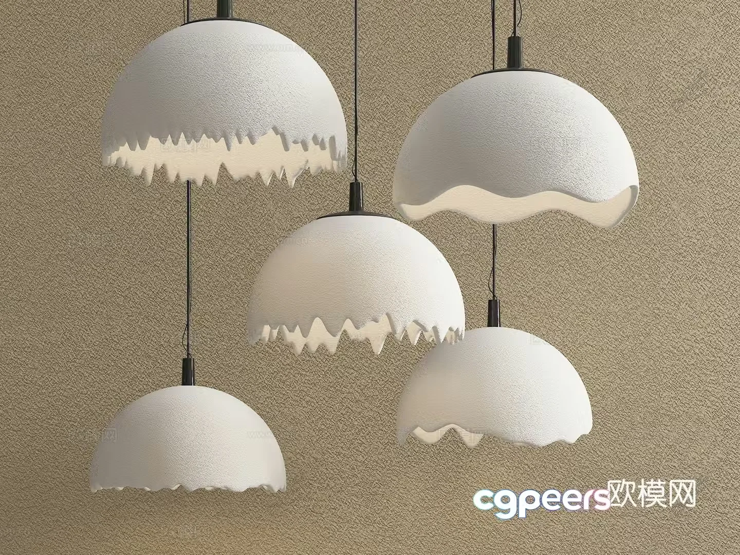 Wabi-sabi chandelier restaurant chandelier art chandelier 3d model