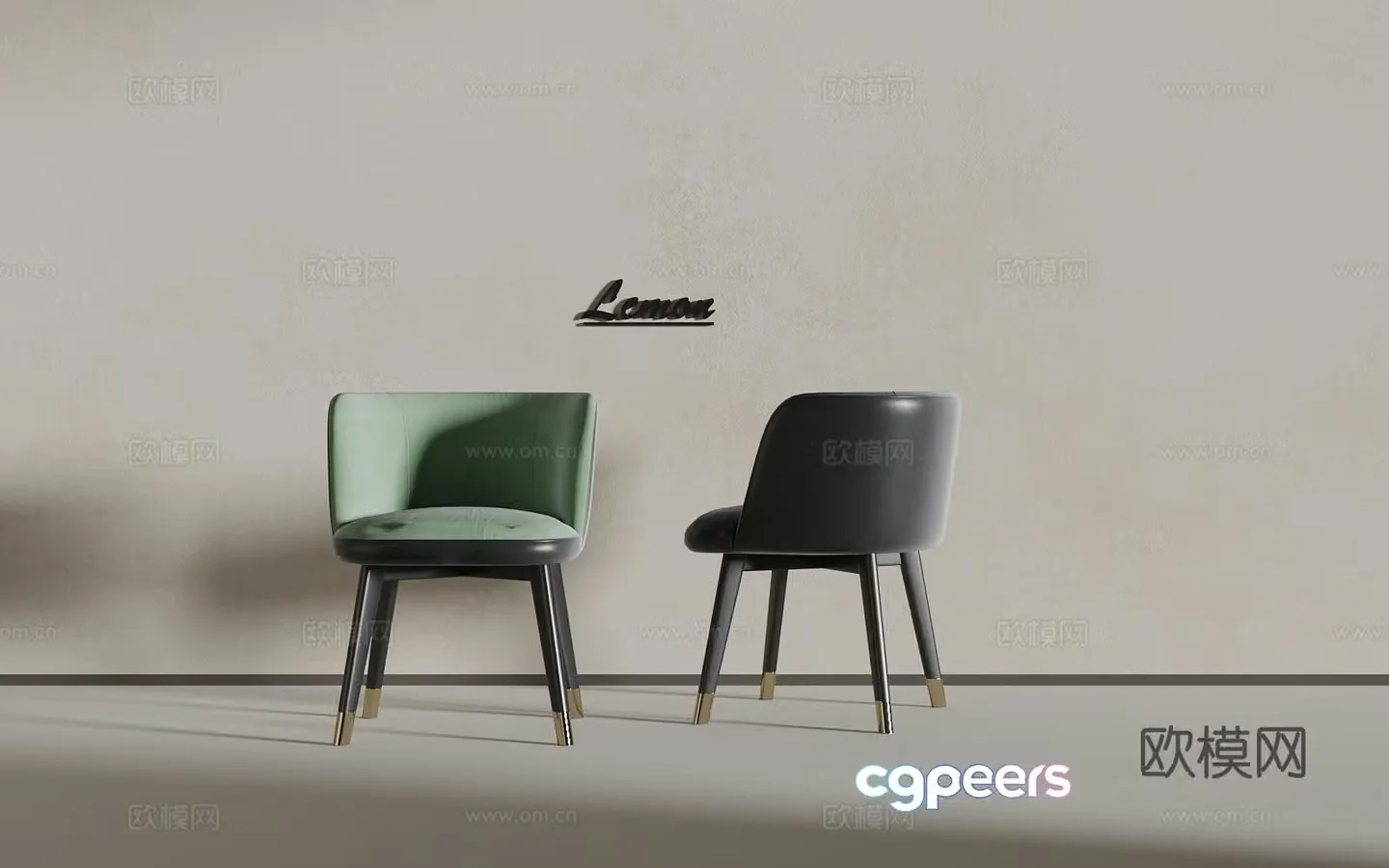 Light luxury single chair 3D model