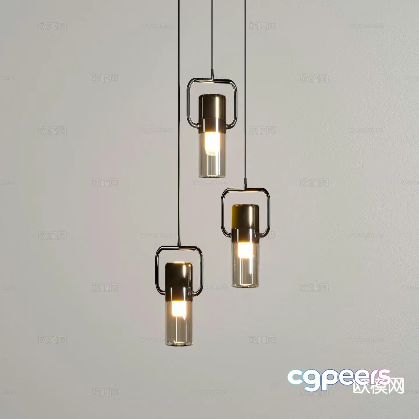 Modern glass chandelier 3d model