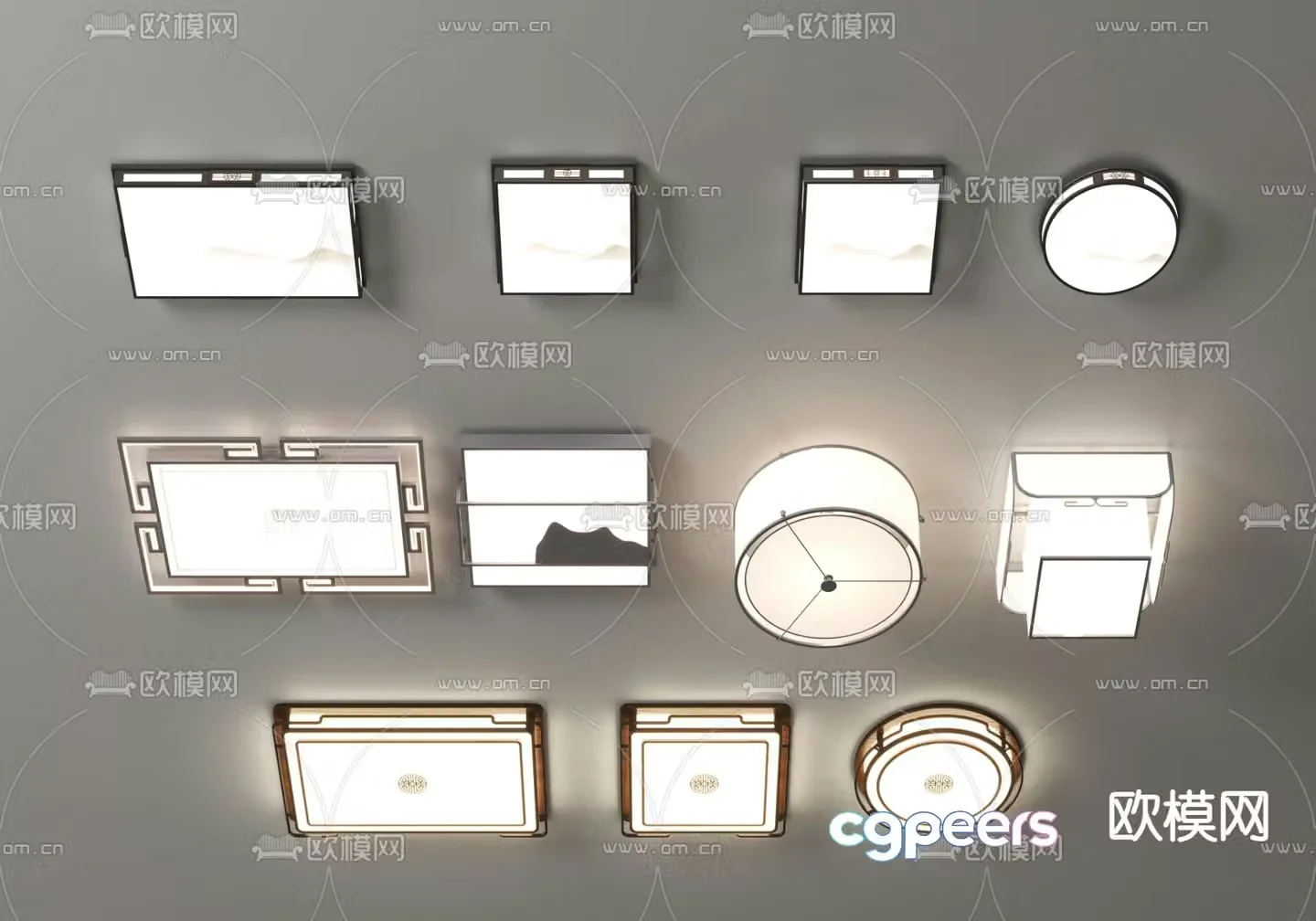 New Chinese style ceiling lamp bedroom lamp 3d model