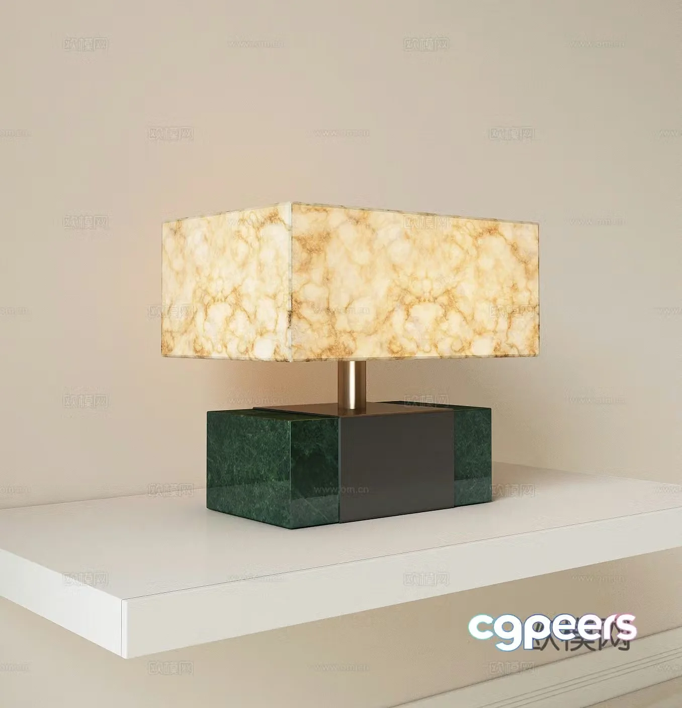 Modern light luxury desk lamp translucent stone desk lamp front desk lamp living room desk lamp bedside desk lamp 3D model