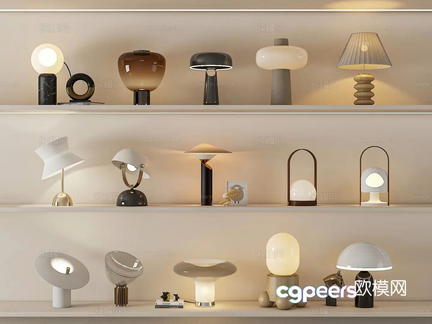 Modern desk lamp Art desk lamp Special-shaped desk lamp Glass desk lamp Metal desk lamp 3D model