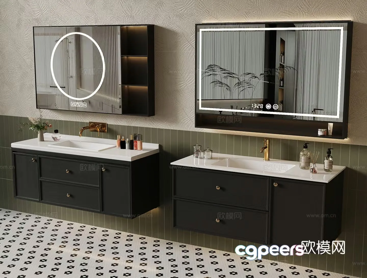 French bathroom cabinet 3d model