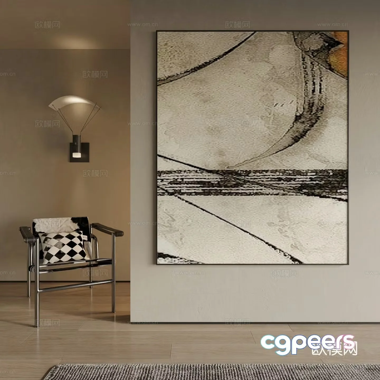 Modern decorative painting 3d model
