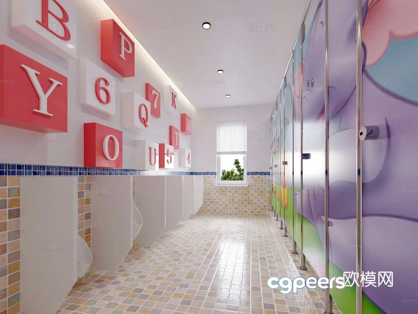 Children’s theme bathroom 3d model