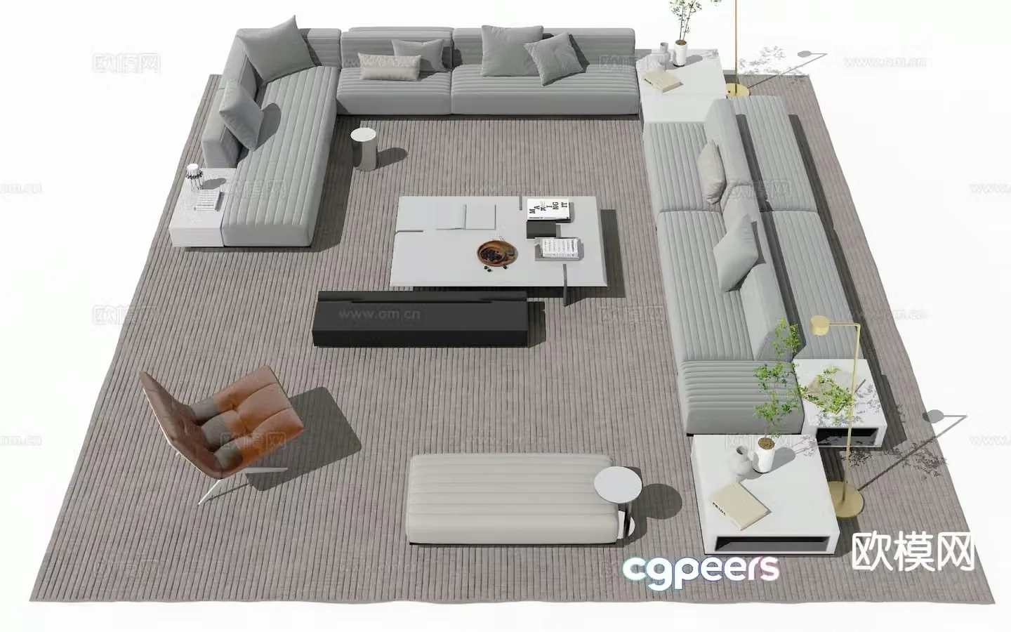 Modern sectional sofa 3d model