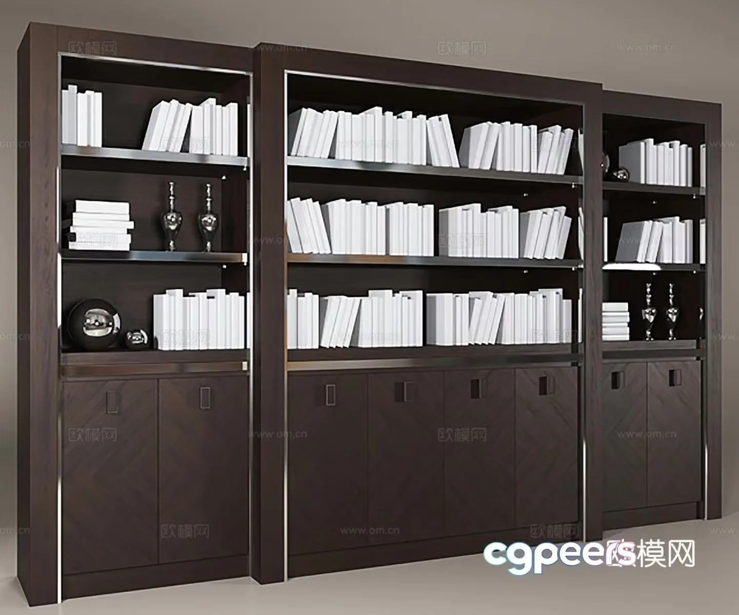 Modern bookcase jewelry combination 3D model
