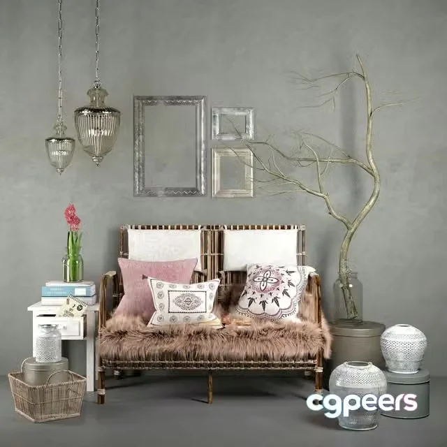 3ds Max Free – Hubsch interior rattan set