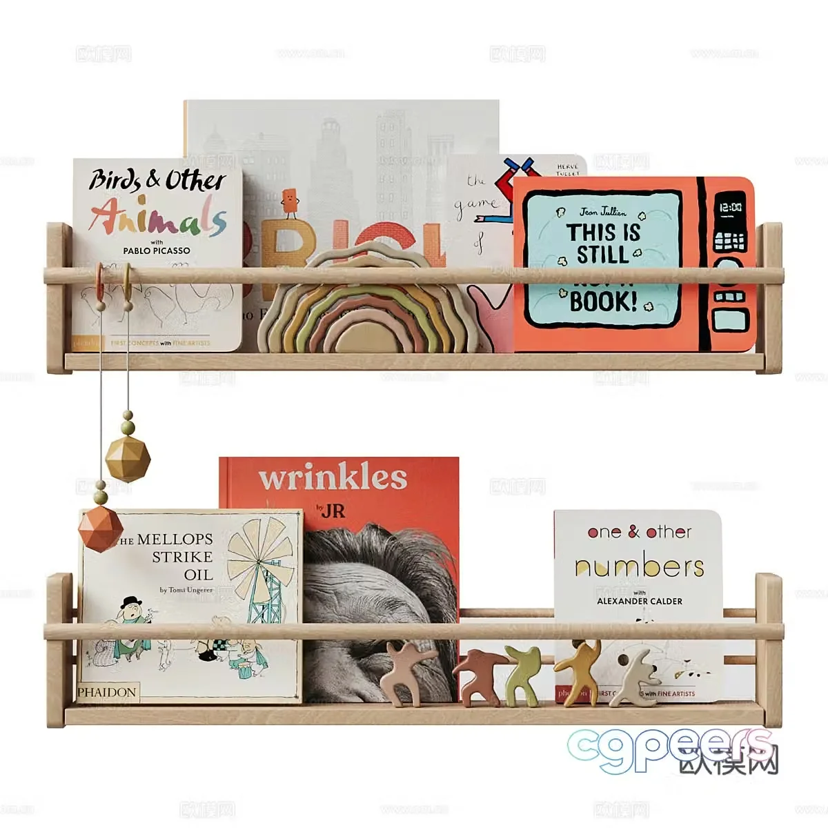 Modern Cream Style Children’s Books Children’s Painting 3D Model
